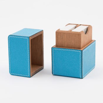 Turquoise Leather Playing Card Box