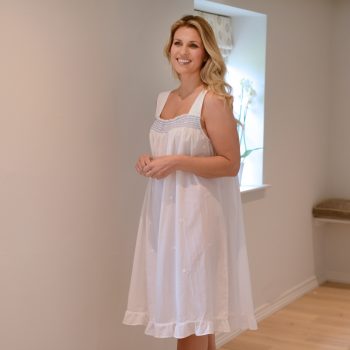 White Smocked Embroidered Nightdress