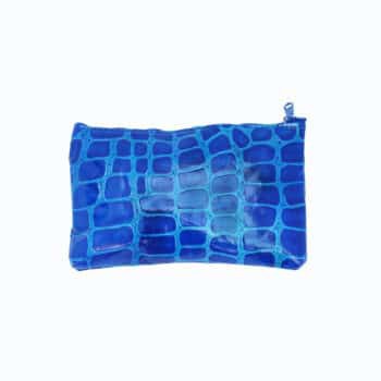 Navy & Electric Blue Leather Pouch