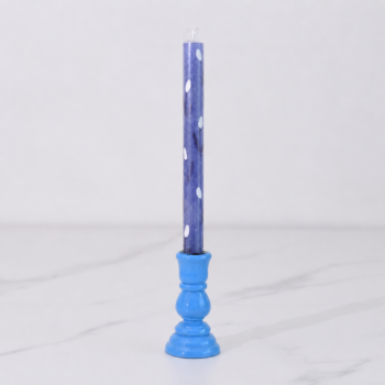 Royal Blue Candle with Tulips