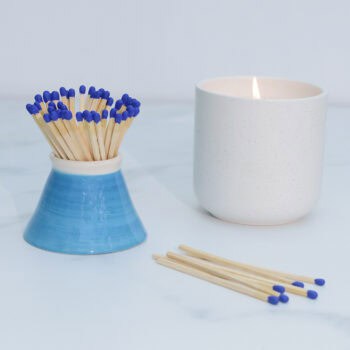 Plain Aqua Blue Match Holder
