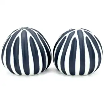 Deep Blue and White Pebble Salt & Pepper Shakers