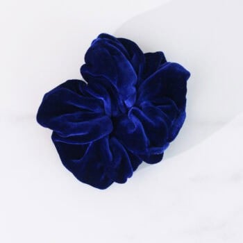 Silk Velvet Hair Scrunchies, Midnight Blue