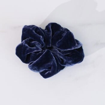 Silk Velvet Hair Scrunchies, Purple Blue