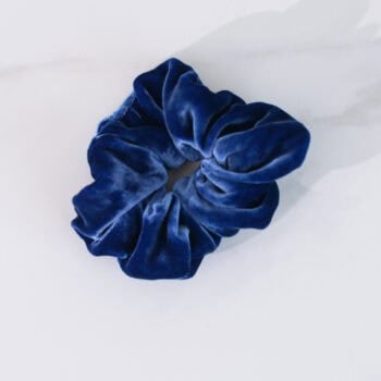 Silk Velvet Hair Scrunchies, Royal Blue
