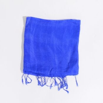 Pure Raw Silk Scarf, Cobalt Blue