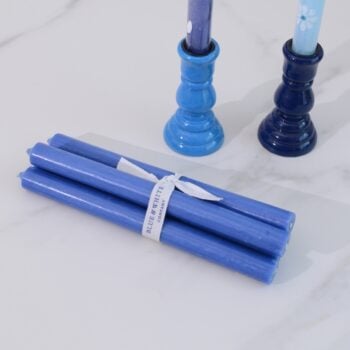 Four Plain Cobalt Blue Candles