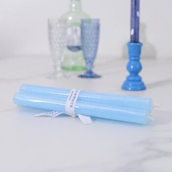 Four Plain Pale Blue Candles