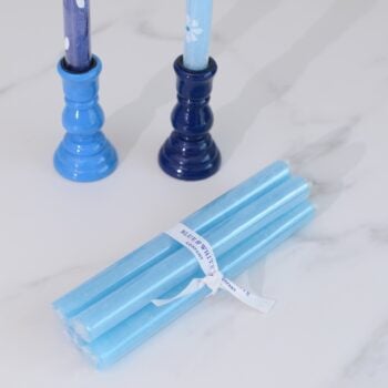 Four Plain Turquoise Candles